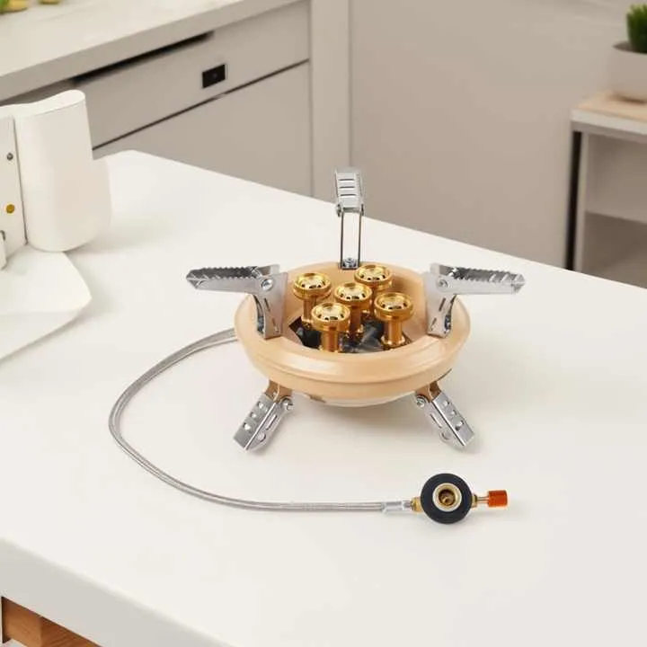 موقد غاز 16 كيلووات قابل للطي بخمسة نواة فرن . 16 kW Folding Gas Stove with Five Oven Core