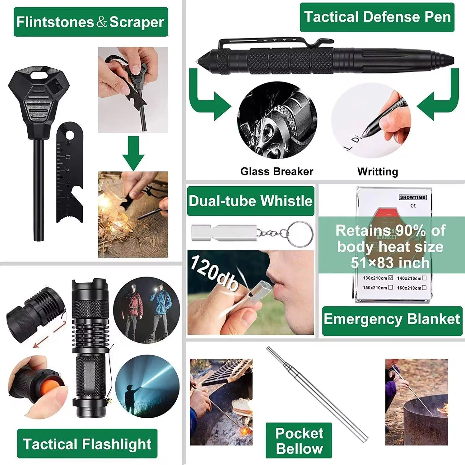الاكسسوارات في الهواء الطلق التخييم كيت الطوارئ - Outdoor Accessories Camping Emergency Kit