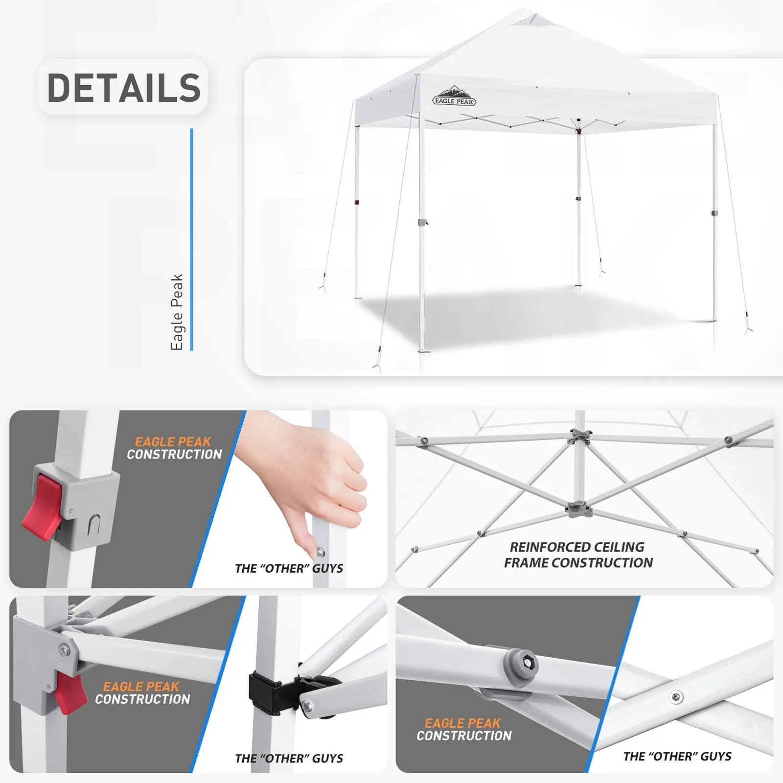10x10 Heavy Duty Industrial Commercial Canopy Tent with 100 Sqft of Shade