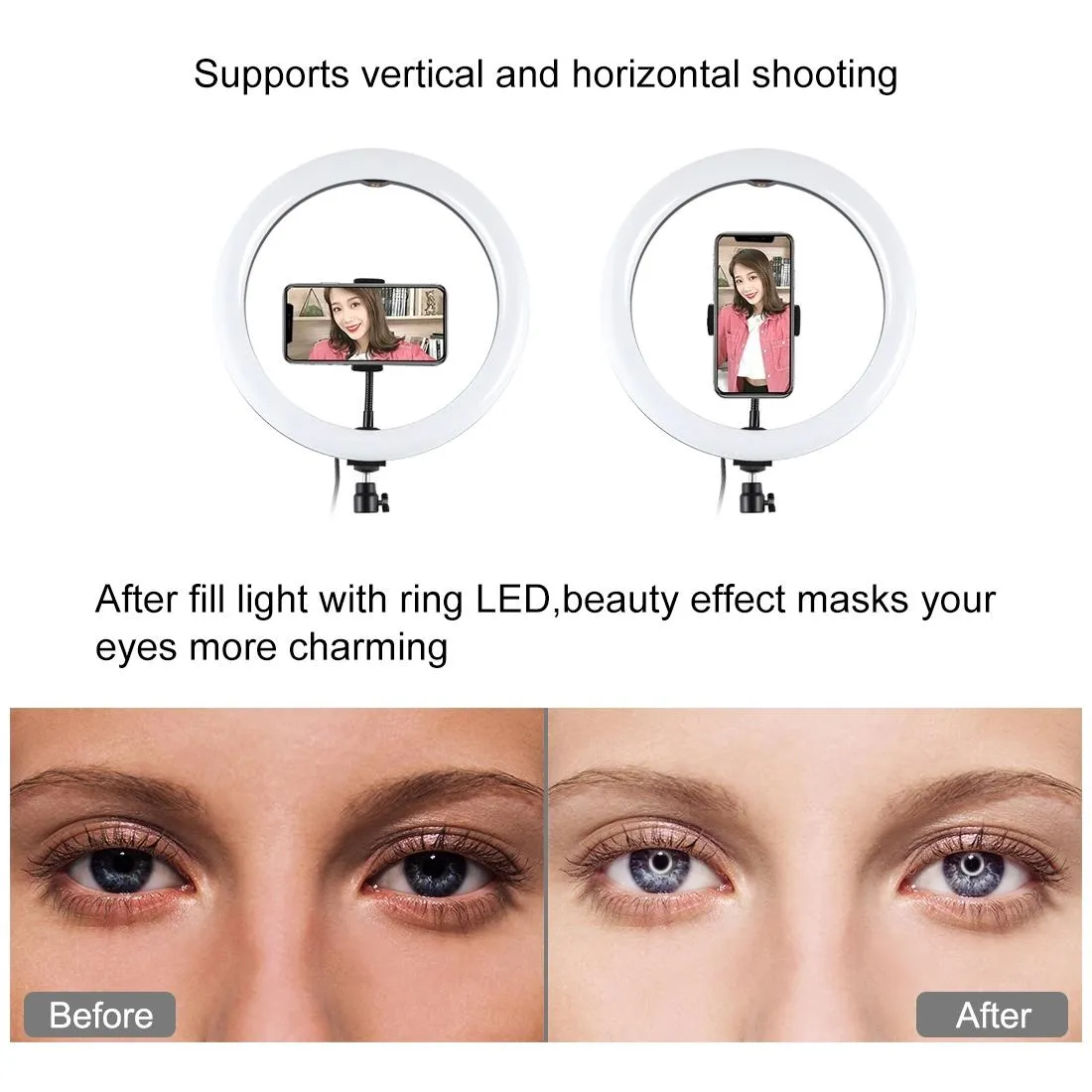 11.8" LED Ring Light Kit with Tripod & Phone Clamp