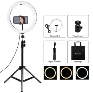 11.8" LED Ring Light with Tripod & Phone Clamp | 3 Modes | Dual Colour Temperature Dimmable | Perfect for Vlogging & Live Streaming