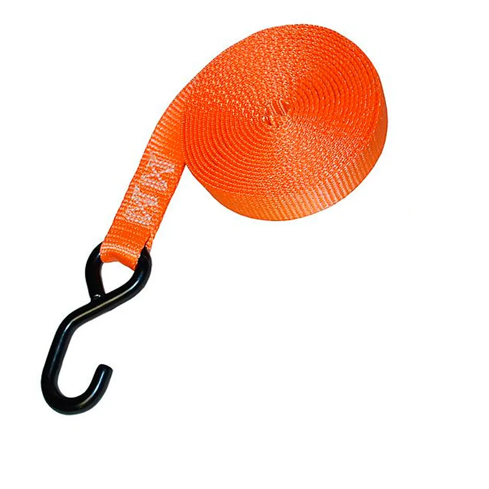 1" x 15' Ratchet Tie Down Hook 1000 Ib 1" wide nylon webbing strap Kayak Camping