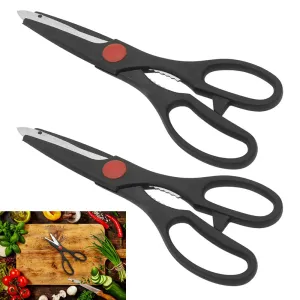 2 All Purpose Kitchen Shears Durable Stainless Steel Scissors Food Fish Meat 8"L