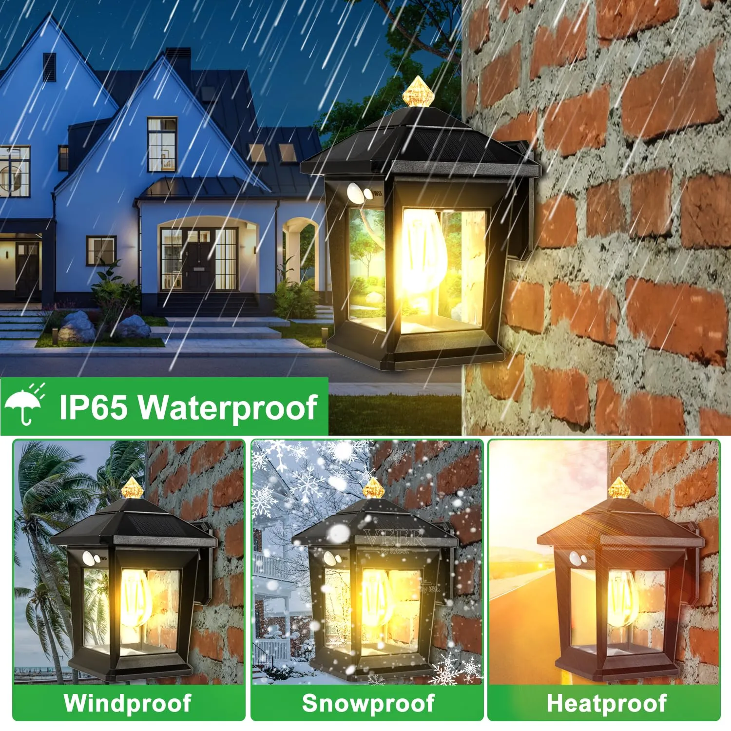 2 Pack Solar Wall Lights Outdoor with 3 Modes, Dusk to Dawn Motion Sensor LED Sconce Lights IP65 Waterproof, Exterior Front Porch Security Lamps Wall Mount Patio Fence Garage Garden Decorative