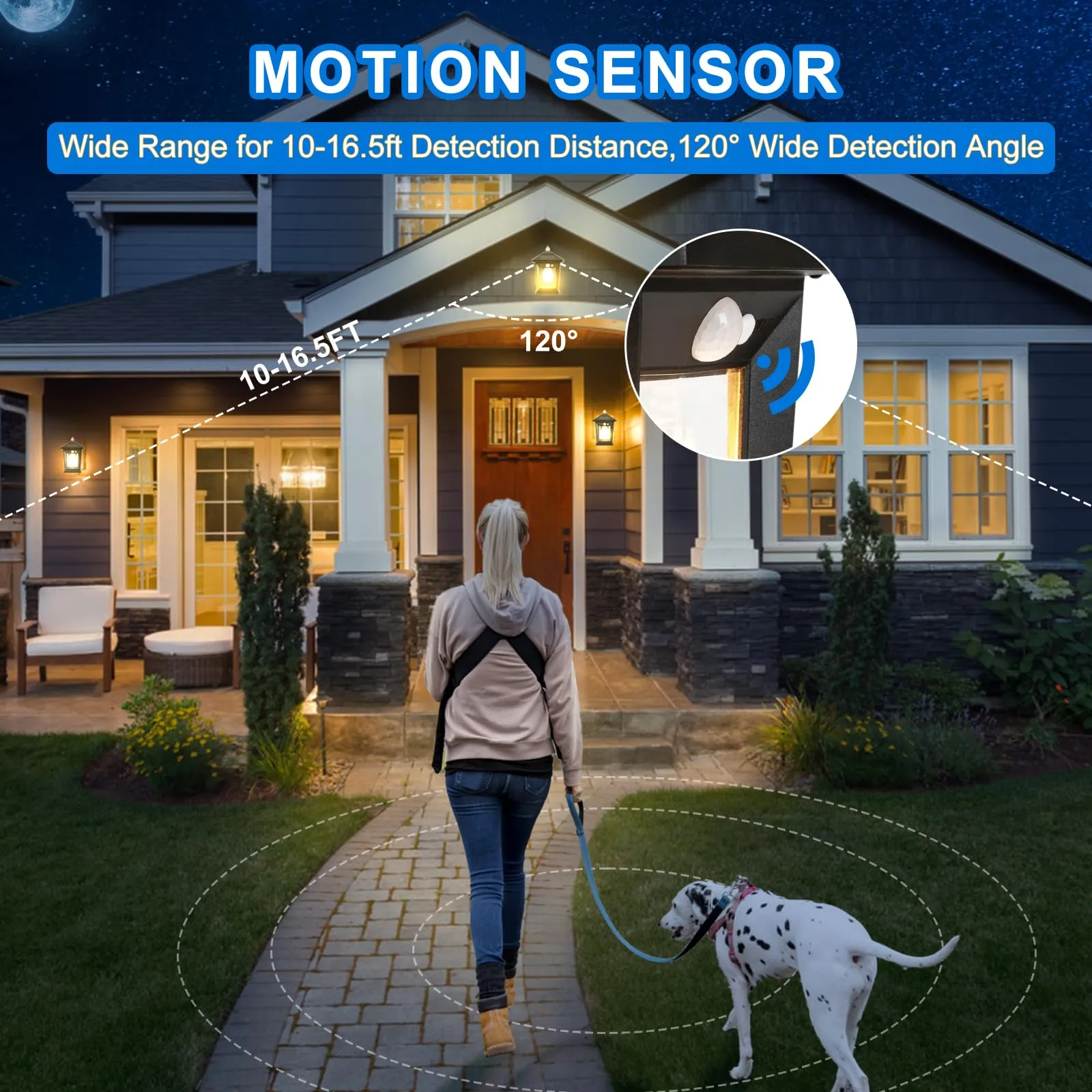 2 Pack Solar Wall Lights Outdoor with 3 Modes, Dusk to Dawn Motion Sensor LED Sconce Lights IP65 Waterproof, Exterior Front Porch Security Lamps Wall Mount Patio Fence Garage Garden Decorative