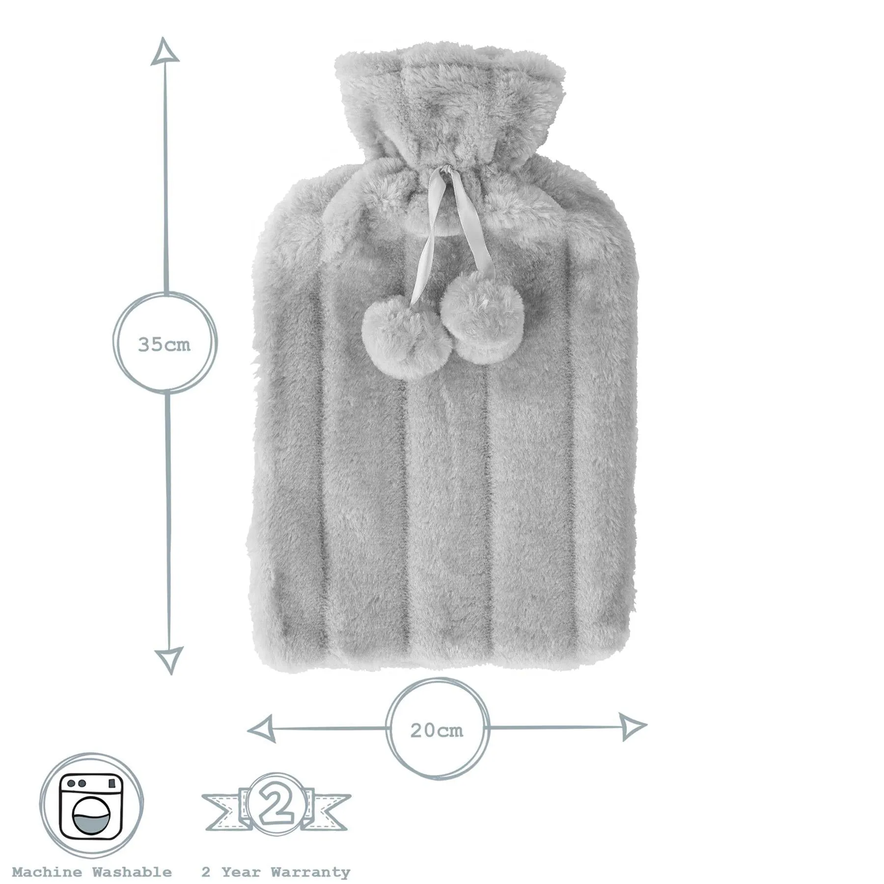 2L Hot Water Bottle with Cosy Cover - By Nicola Spring