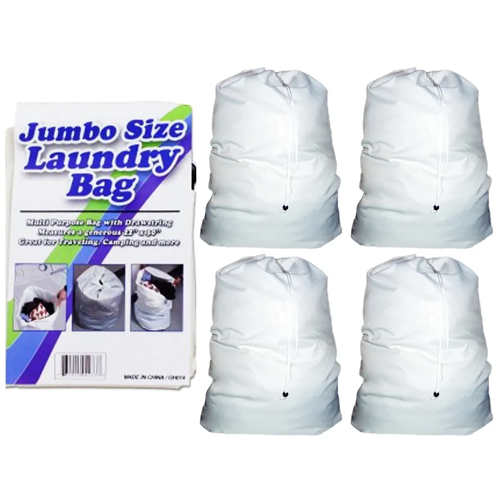 4 Jumbo Laundry Bag Heavy Duty Clothes Washing Plastic Multipurpose Gym 22"X30"