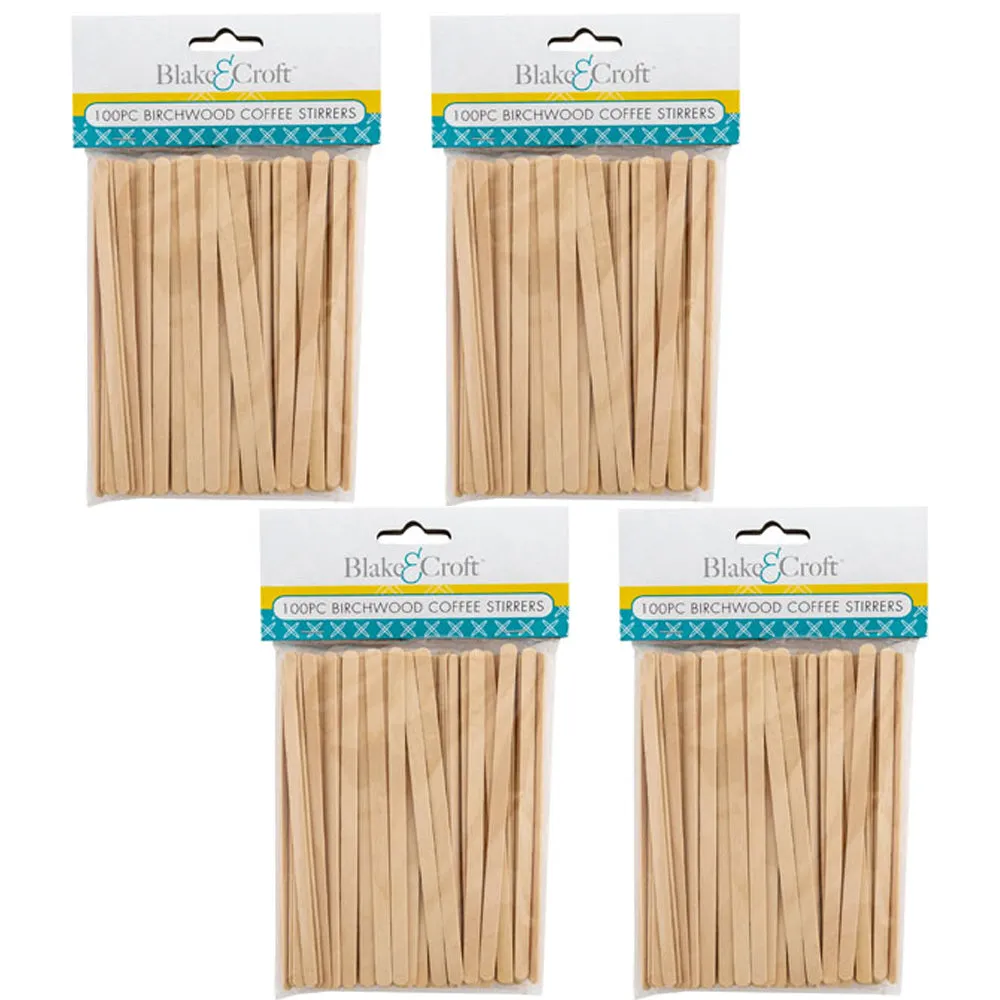 400 Birchwood Coffee Stirrers Cocktail Mixer Drink Swizzle Mix Bar Craft Stick