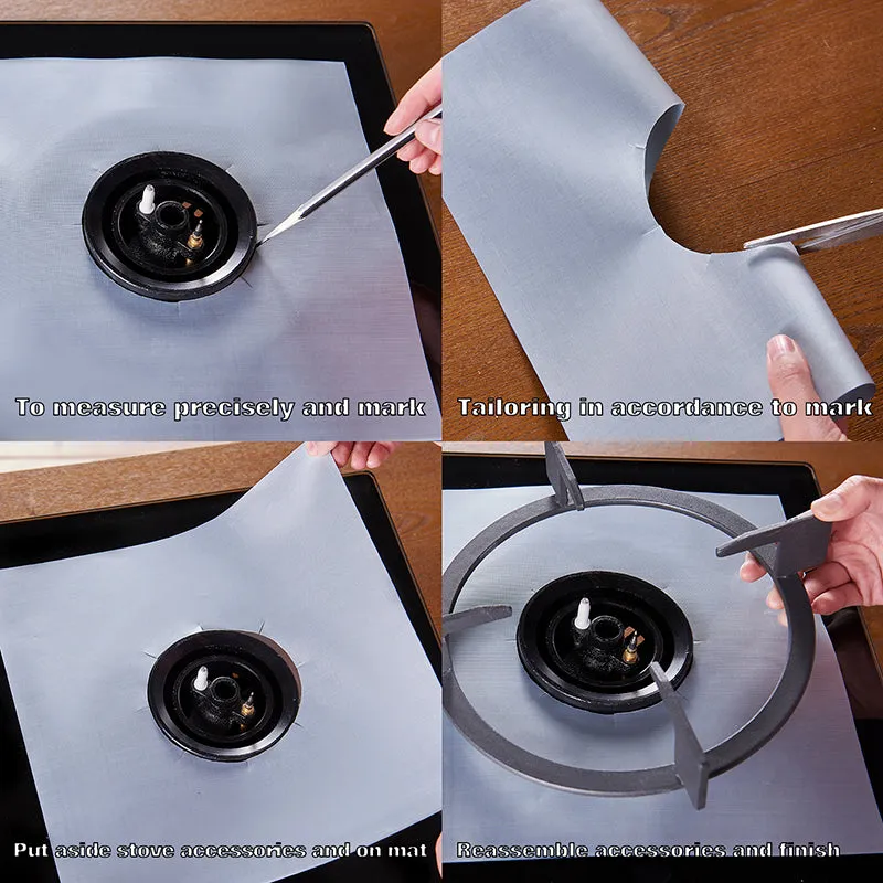 4PCS Stove Protector Cover Liner Gas Stove Protector Gas Stove Stovetop Burner Protector Kitchen Accessories Mat Cooker Cover