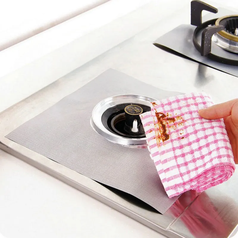 4PCS Stove Protector Cover Liner Gas Stove Protector Gas Stove Stovetop Burner Protector Kitchen Accessories Mat Cooker Cover
