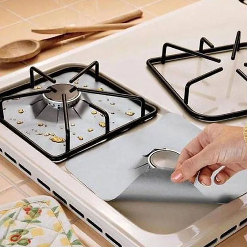 4PCS Stove Protector Cover Liner Gas Stove Protector Gas Stove Stovetop Burner Protector Kitchen Accessories Mat Cooker Cover