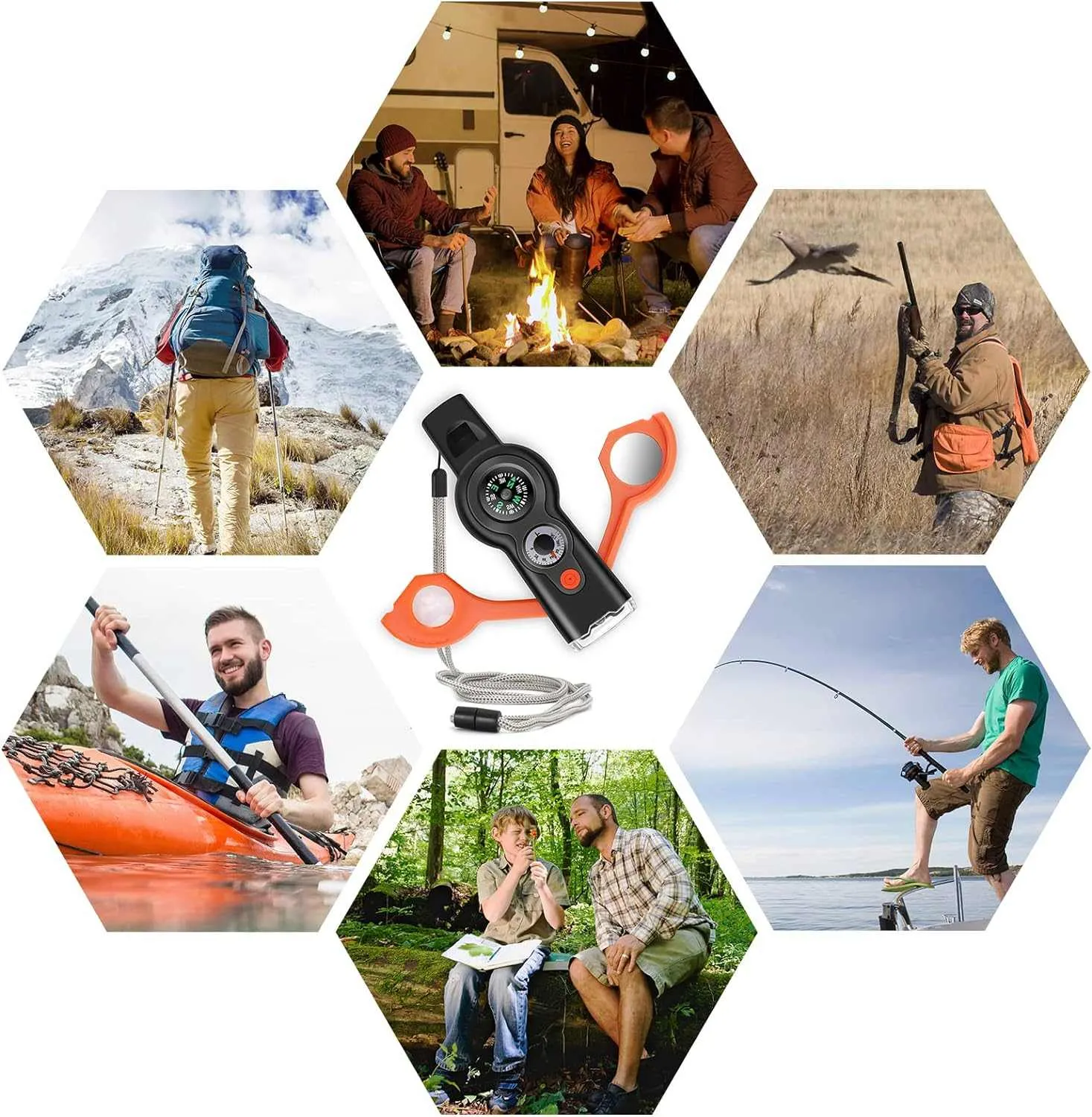 7 in 1 Emergency Survival Function Whistle