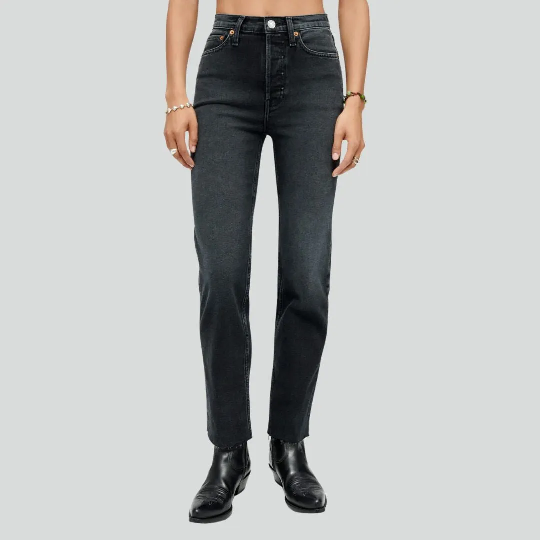 70s Stove Pipe Jeans (Washed Noir)