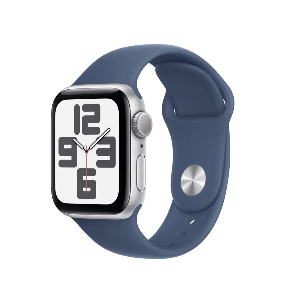 Apple Watch SE GPS 44MM Silver Aluminium Case with Denim Sport Band - M/L | MXER3QA/A