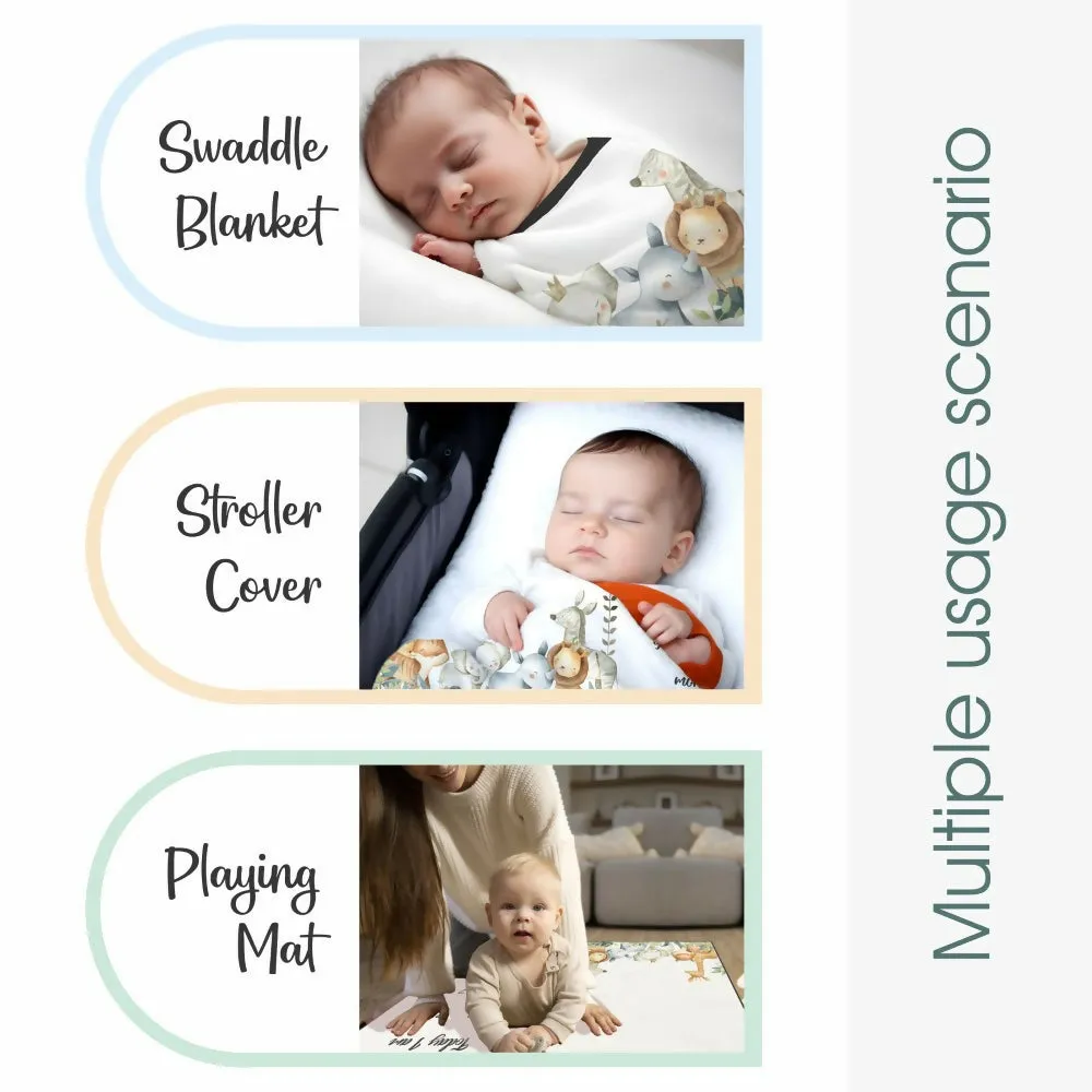Baby Milestone Blanket - Jungle Safari | DBMSblanket- Jungle Safari