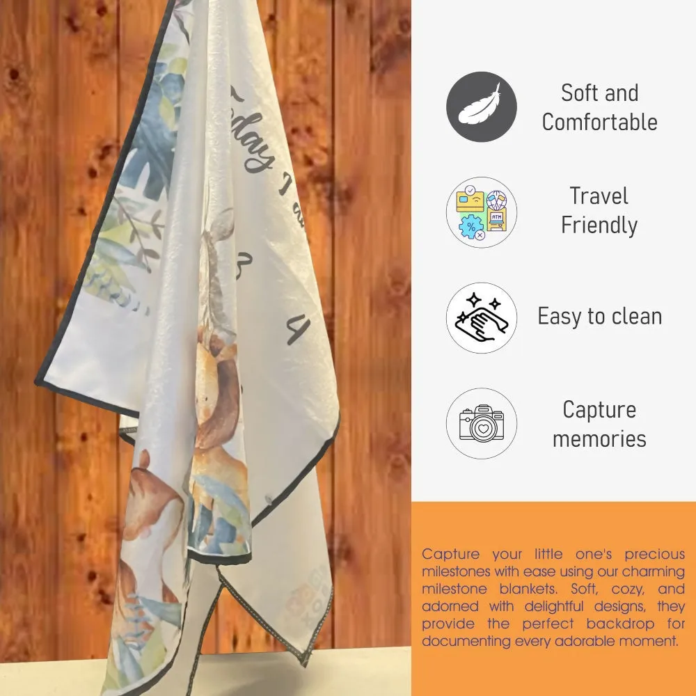 Baby Milestone Blanket - Jungle Safari | DBMSblanket- Jungle Safari
