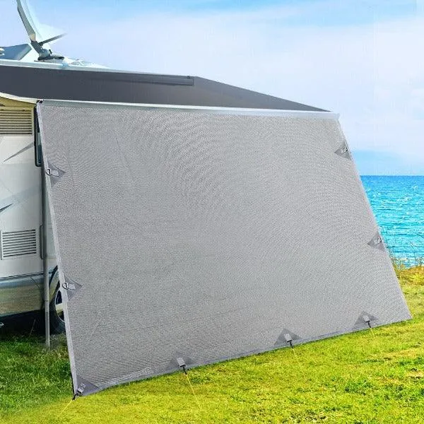 Caravan Privacy Screens 4.3M - 1.95m Long Roll Out Awning End Sun Shade