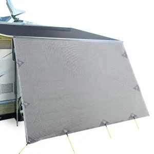 Caravan Privacy Screens 4.3M - 1.95m Long Roll Out Awning End Sun Shade