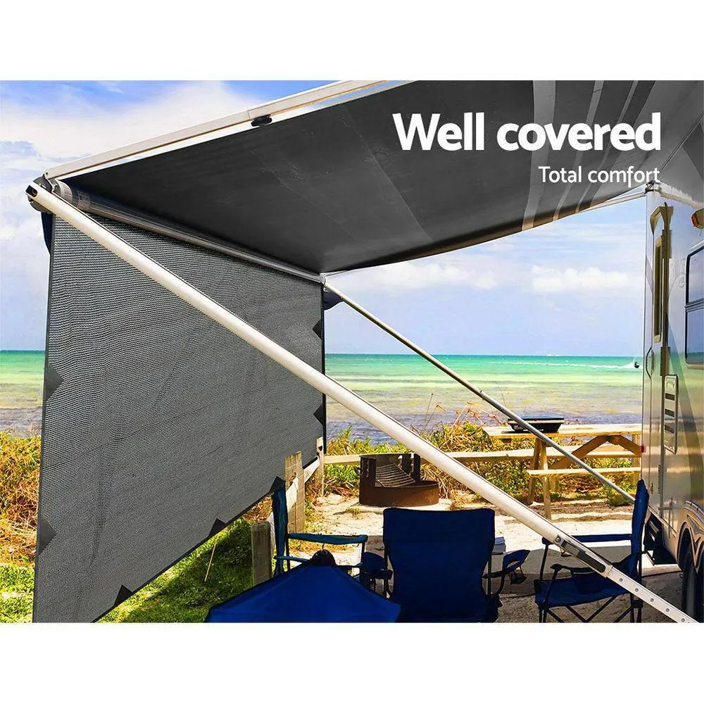 Caravan Privacy Screens 4.6M - 1.95m Long Roll Out Awning End Sun Shade