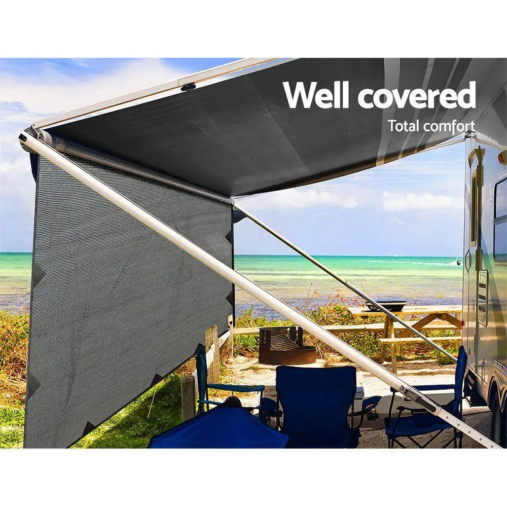 Caravan Privacy Screens 5.2M - 1.95m Long Roll Out Awning End Sun Shade
