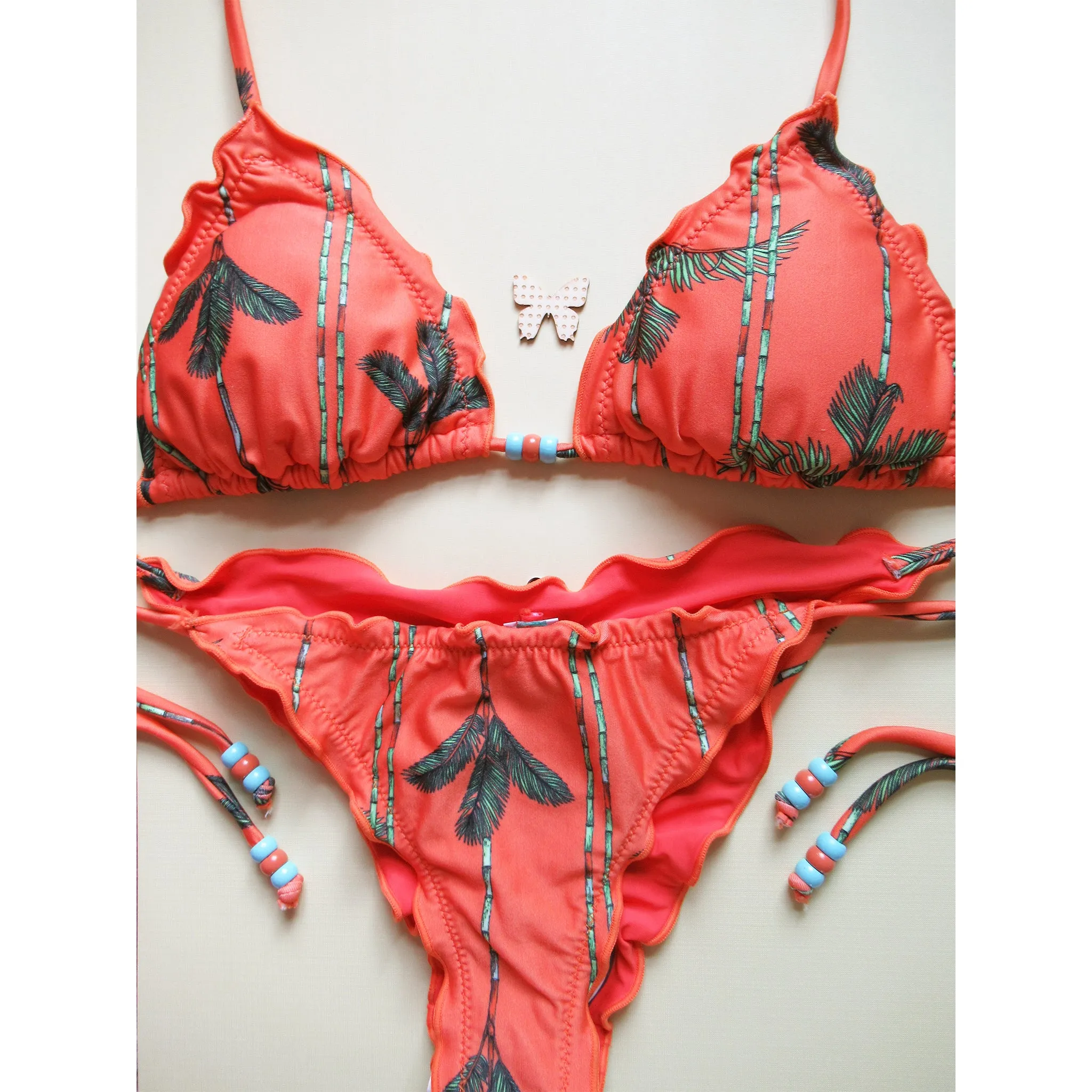 Cia Maritima Cahuilla Orange Triangle String Bikini