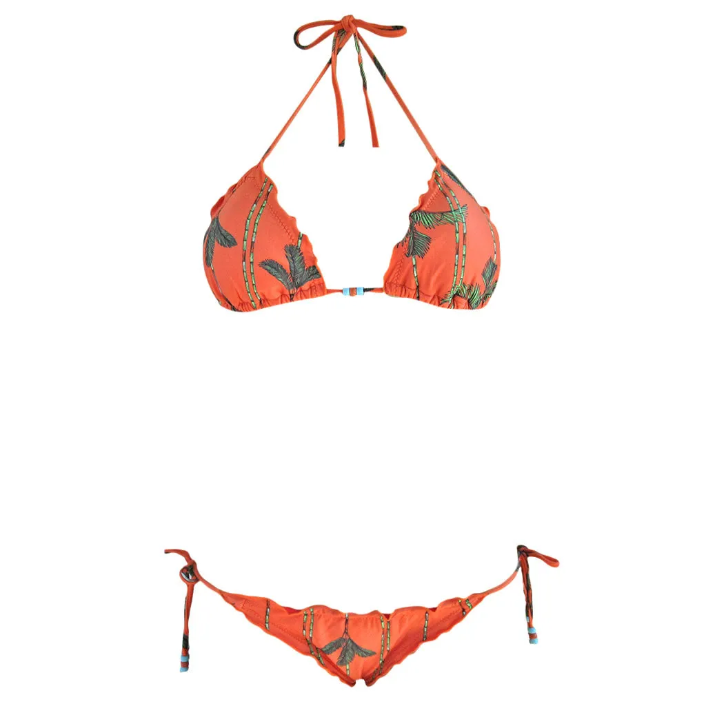 Cia Maritima Cahuilla Orange Triangle String Bikini