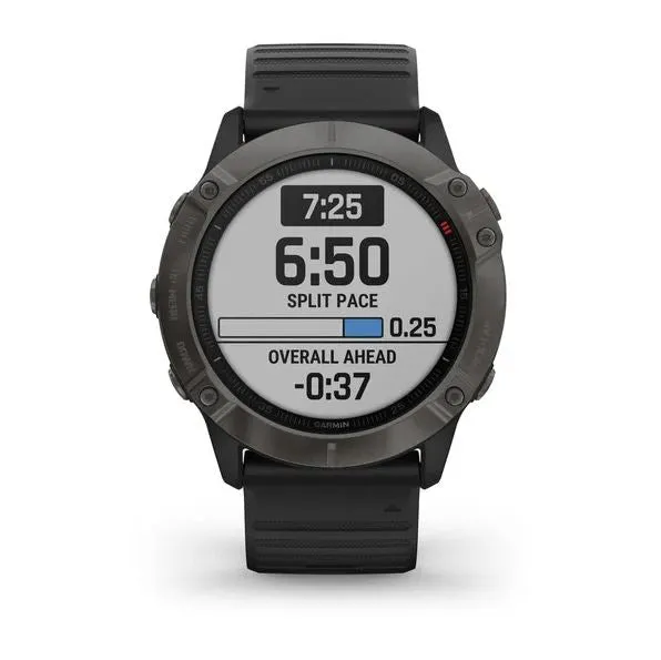 Garmin fenix® 6X Sapphire, Carbon Gray DLC w/ Black Band