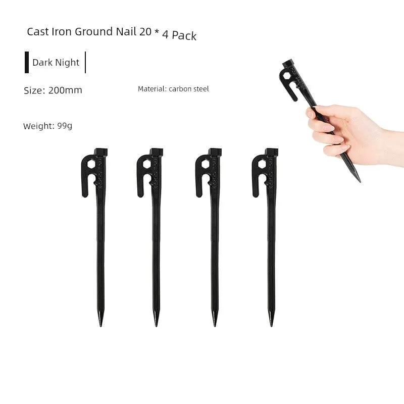 Mobi Garden Outdoor Camping Tent Tools Cast Iron Stake Mattress Windproof Fixed Accessories Rope Stake