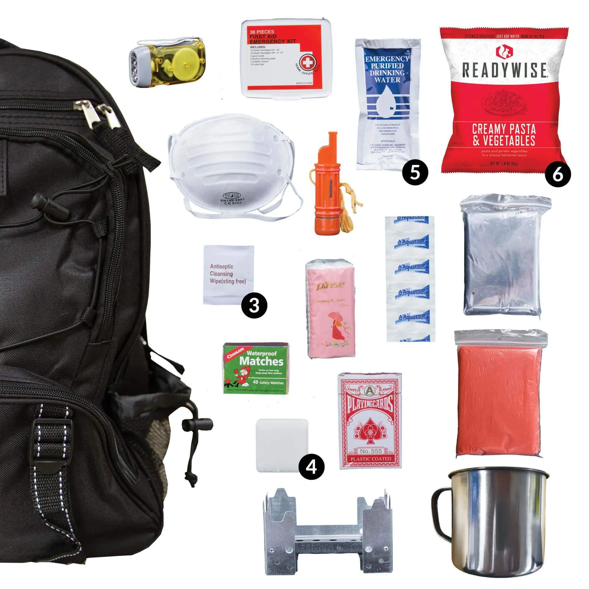 ReadyWise 64 Piece Emergency Supply Survival Kit Backpack