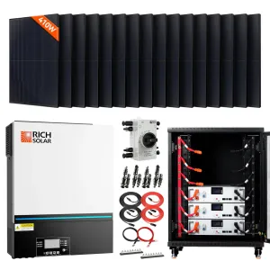 Rich Solar Complete Off-Grid Solar Kit RS-H6548 | 8000W PV Input 48V 120VAC Output   6560(16x410) Watt Solar PV [KIT-SR0001]