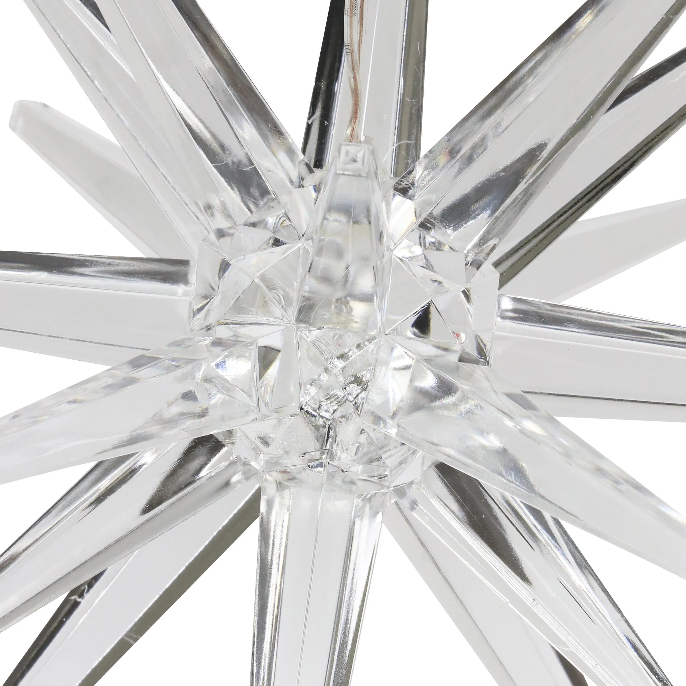Solar Acrylic Hanging Star Garden Decor with White LED light, 8 by 28 inches