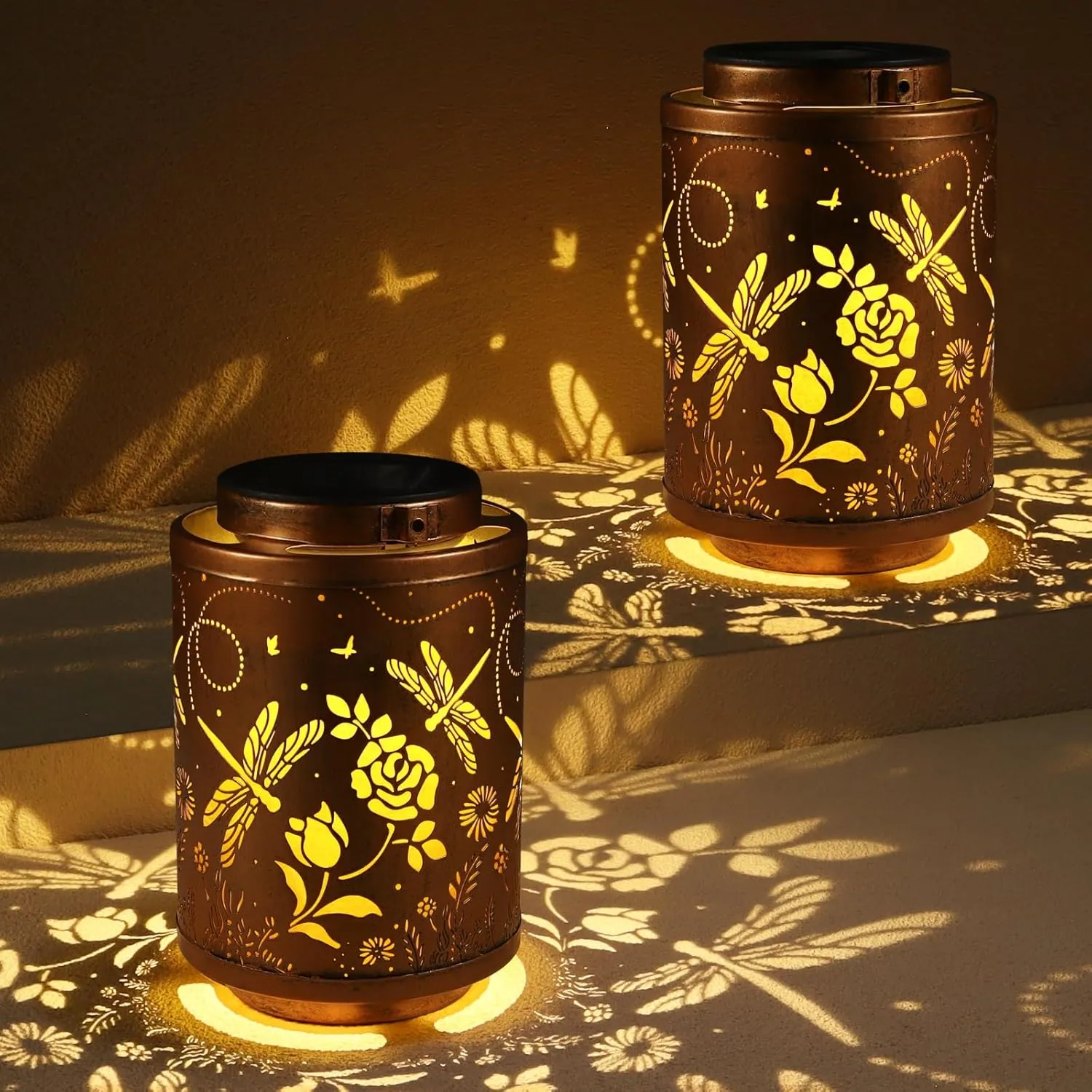 Solar Lanterns with LED Lights – Waterproof Garden Decor for Patio, Yard & Pathway – Christmas Gifts