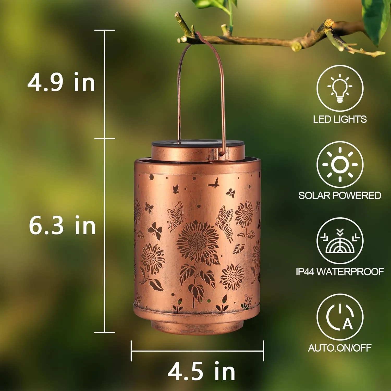 Solar Lanterns with LED Lights – Waterproof Garden Decor for Patio, Yard & Pathway – Christmas Gifts