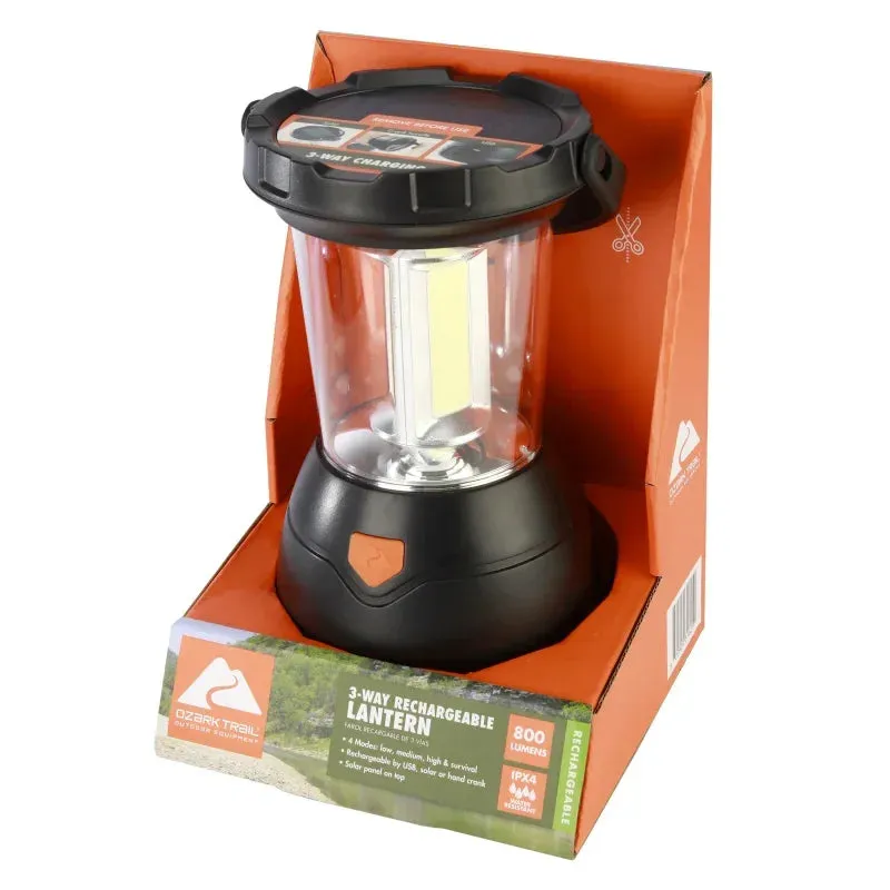 Triplex LED Survival Lantern, 800 Lumens, Rejected, Solar, and Crank, Model 31625