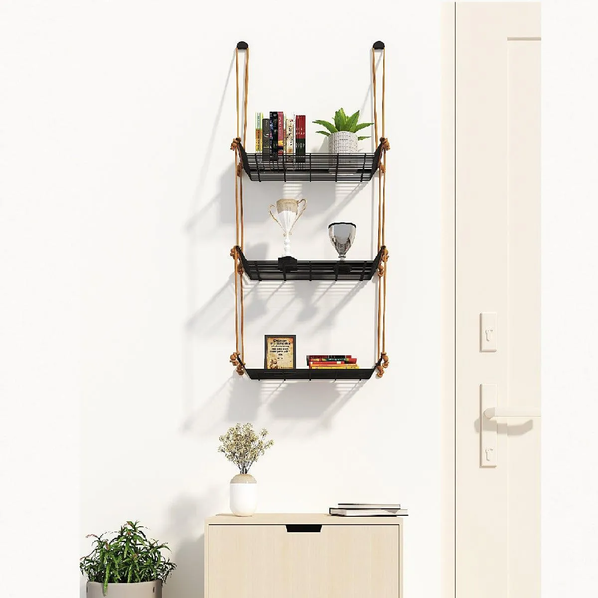 WALL DÉCOR SHELF 3 TIER GREY