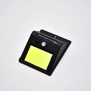 Yellow Solar Wireless Security Motion Sensor LED Night Light for Home Outdoor / Garden Wall.